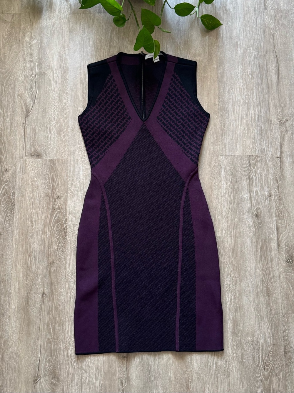 DVF Plum Dreya Chainlink Printed Knit Bodycon